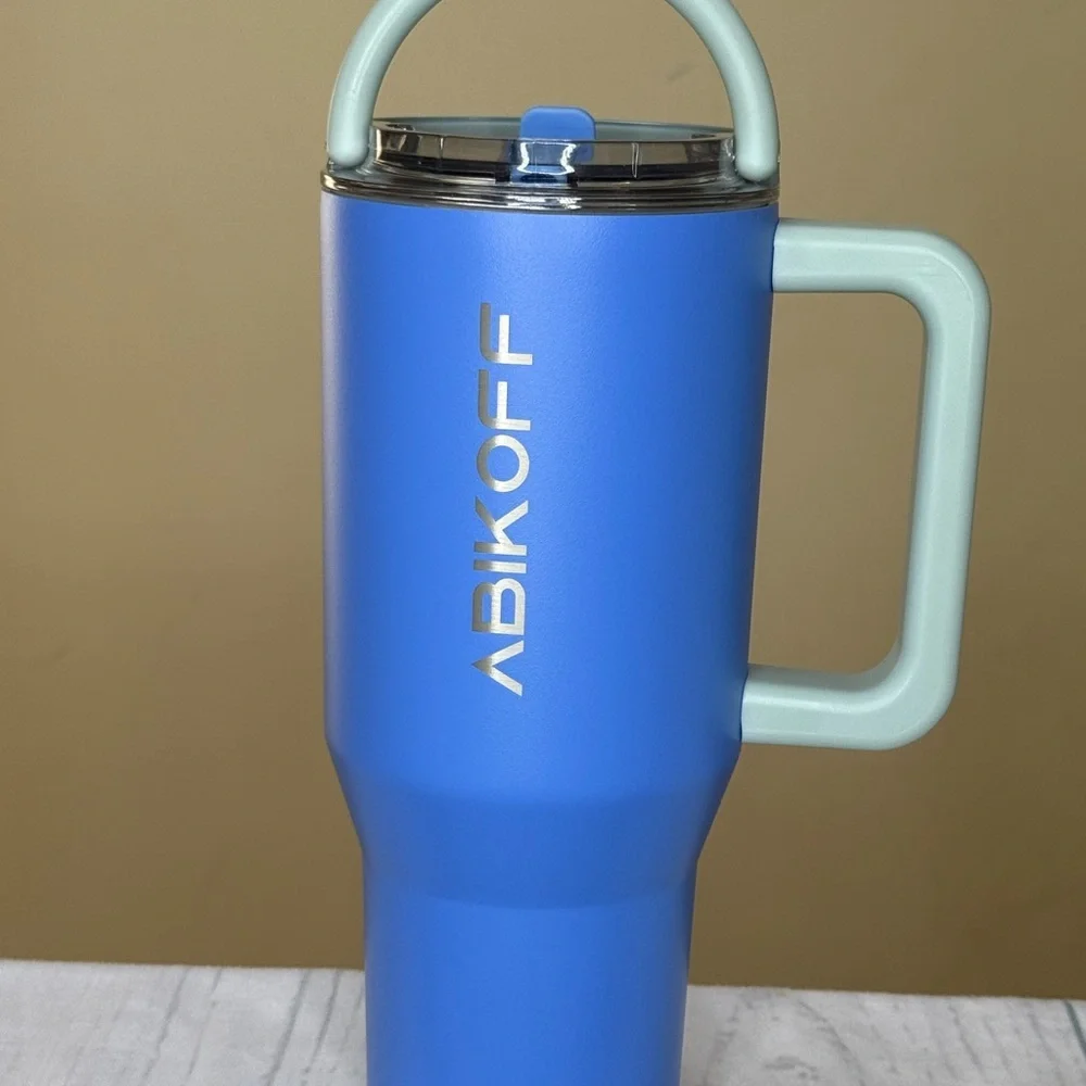 ABIKOFF Blue Travel 30oz Tumbler Water Bottle